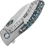 QSP Knife Capybara Framelock Titanium & Arctic CF Folding Satin M390 Knife 152A1