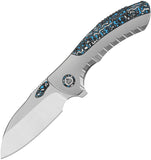 QSP Knife Capybara Framelock Titanium & Arctic CF Folding Satin M390 Knife 152A1