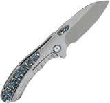 QSP Knife Capybara Framelock Titanium & Arctic CF Folding SW M390 Knife 152A2