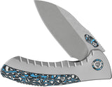 QSP Knife Capybara Framelock Titanium & Arctic CF Folding SW M390 Knife 152A2