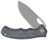QSP Knife Gorilla Linerlock Black Micarta Folding 14C28N Pocket Knife 153A1