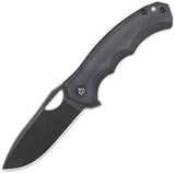 QSP Knife Gorilla Linerlock Blackout Micarta Folding 14C28N Pocket Knife 153A2