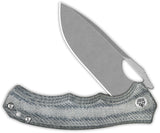 QSP Knife Gorilla Linerlock Denim Micarta Folding 14C28N Pocket Knife 153B1