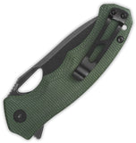 QSP Knife Gorilla Linerlock Green Micarta Folding Black 14C28N Pocket Knife 153C2