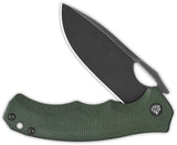 QSP Knife Gorilla Linerlock Green Micarta Folding Black 14C28N Pocket Knife 153C2