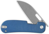 QSP Knife Variant PE Linerlock Blue Micarta Folding 14C28N Pocket Knife 154C
