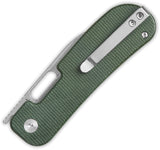 QSP Knife Variant PE Linerlock Green Micarta Folding 14C28N Pocket Knife 154D