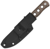 QSP Knife Canary Brown Micarta Cr8Mo2VSi Fixed Blade Knife w/ Sheath 155A1