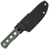 QSP Knife Canary Green Micarta Cr8Mo2VSi Fixed Blade Knife w/ Sheath 155C1