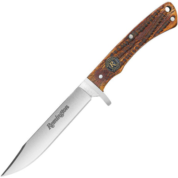 Remington Back Woods Skinner Brown Bone Carbon Steel Fixed Blade Knife 15649