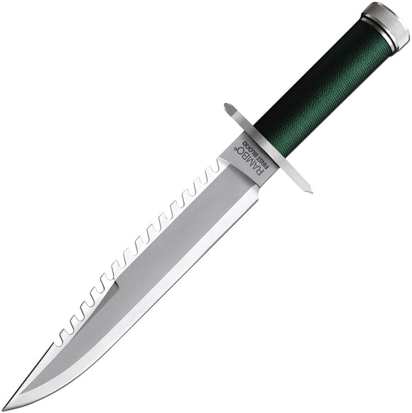 Rambo First Blood Standard Edition OD Green Cord Stainless Fixed Blade Knife w/ Sheath 9292