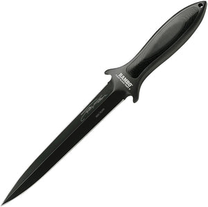 Rambo Boot Knife Black Smooth Micarta Stainless Steel Fixed Blade Knife w/ Sheath 9434