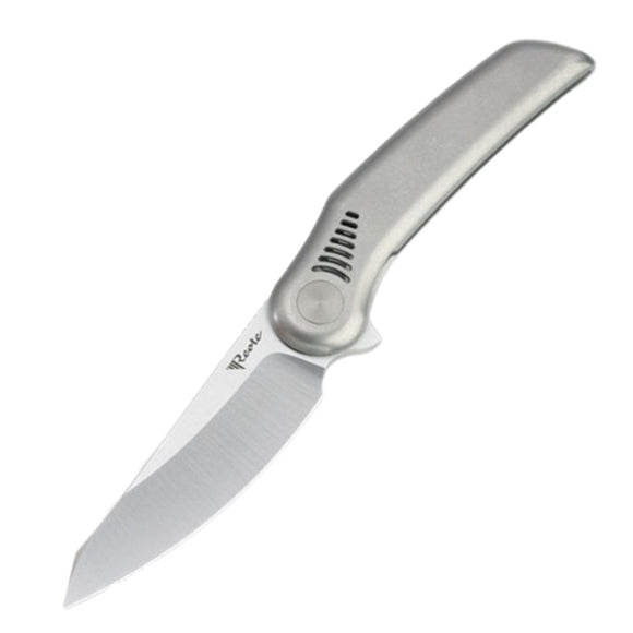Reate Knives Gents #9 Pocket Knife Light Gray Titanium Folding M390 GENTS9LB