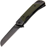 Revo Duo Framelock OD Green G10 Folding 9Cr18MoV Sheepsfoot Pocket Knife DUOSGRN