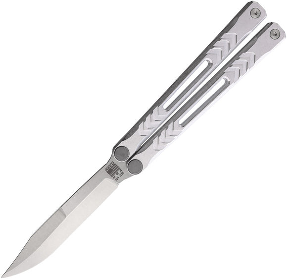 Revo Nexus Balisong Gray Aluminum 154CM Stainless Butterfly Knife NXSBBSL