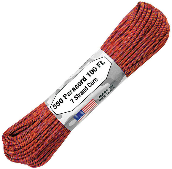 Atwood Rope MFG 100ft Color-Changing Molten Orange Paracord 1304H