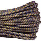 Atwood Rope MFG 100ft Blue & Gold Diamond Pattern Parachute Cord 1310H