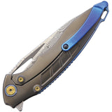 Rike Knife 1902 Framelock Damasteel Folding Flipper Knife 1902ncf