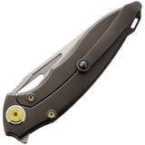 Rike 1902 Framelock Gold Carbon Fiber & Titanium Folding M390 Knife 1902SGCF