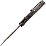 Rike 1902 Framelock Gold Carbon Fiber & Titanium Folding M390 Knife 1902SGCF
