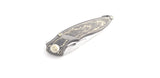 Rike 1902 Framelock Gold Carbon Fiber & Titanium Folding M390 Knife 1902SGCF