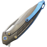 Rike Knife Titanium Framelock Red Carbon Fiber M390 Folding Knife 1902