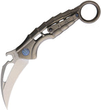 Rike Knife Alien 2 Linerlock Gray Titanium Karambit Folding Knife alien2g