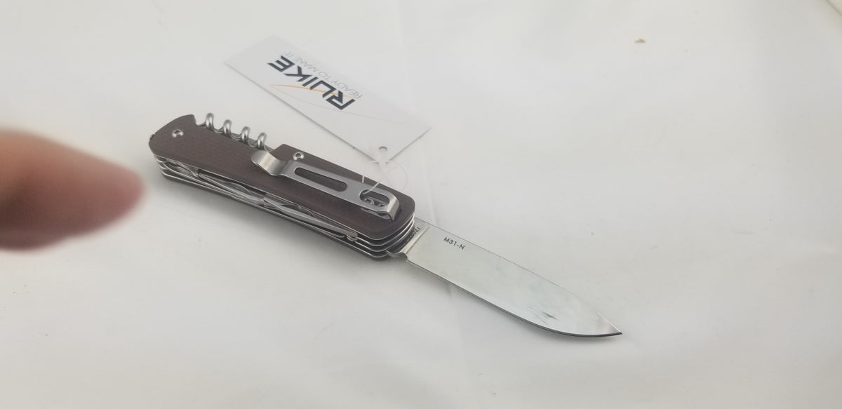 Ruike M31 Medium Slip Joint MultiTool Brown G10 Folding 12C27 Pocket