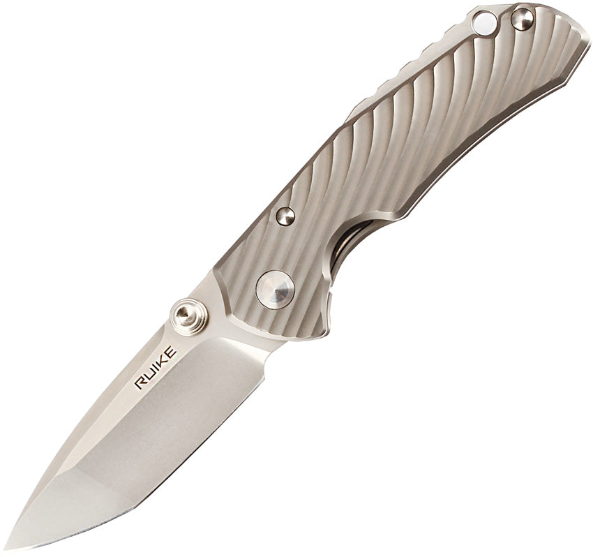 RUIKE M671-TZ Framelock Gray Titanium Folding 154CM Tanto Pocket