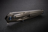 Rike Knight Gray 3.93" N690 Framelock Titanium Folding Pocket Knife nightg