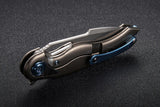 Rike Knife Unicorn Blue Carbon Fiber & Titanium M390 Folding Knife unibcf