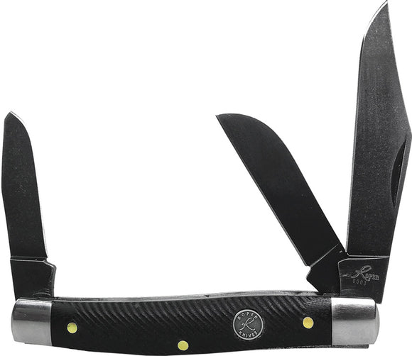 Roper Stockman Pocket Knife Slip Joint Black G10 Folding D2 Steel Blade 0001XGB