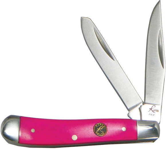Roper Knives Pink Sky Peanut Pocket Knife Bone Folding 1065 Carbon Steel 0006P