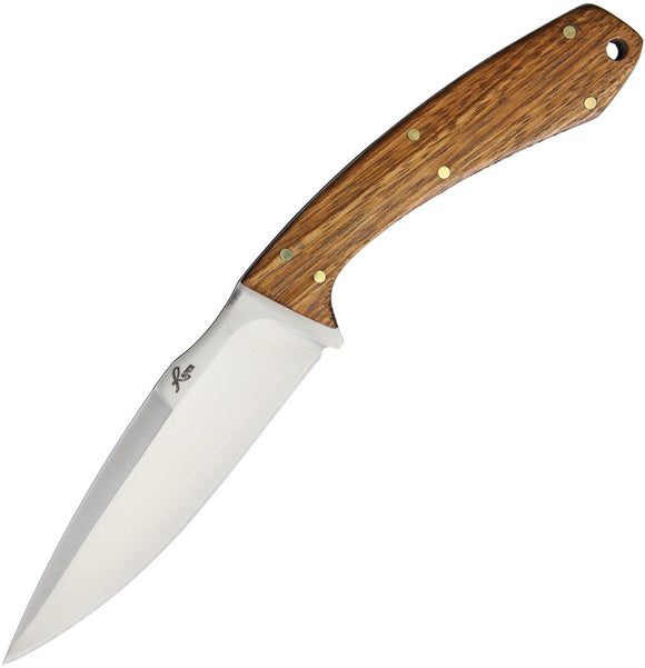 Roper Knives Deadwood Skinner Fixed Blade Knife Zebra Wood 8Cr13MoV 0012ZW