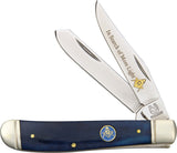 Rough Rider Masonic Mini Trapper Stainless Folding Blade Blue Bone Knife 1225