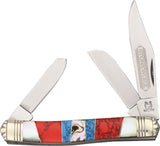 Rough Rider Stoneworx Stockman Folding Blade Turquoise Mother Pearl Knife 1419
