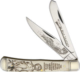 Rough Rider Minute Man Trapper Folding Blade Second Amendment Bone Knife 1447