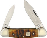 Rough Rider Canoe Rams Horn Jigged Bone Folding Spear & Pen Blades Knife 1510