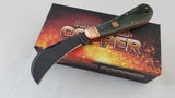 Rough Rider Copper Bolster Black Bone Handle Hawkbill Folding Blade Knife 1587
