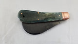 Rough Rider Copper Bolster Black Bone Handle Hawkbill Folding Blade Knife 1587