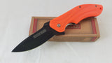 Rough Rider Linerlock Orange ABS Handle Black Stainless Folding Blade Knife 1590