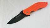Rough Rider Linerlock Orange ABS Handle Black Stainless Folding Blade Knife 1590