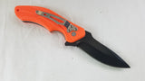 Rough Rider Linerlock Orange ABS Handle Black Stainless Folding Blade Knife 1590