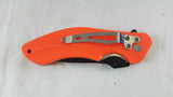 Rough Rider Linerlock Orange ABS Handle Black Stainless Folding Blade Knife 1590