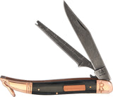Rough Rider Copper Bolster Black Bone Handle Folding Blade Multi-Tool Knife 1597