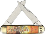 Rough Rider Moose Roy Rogers Artwork Handle Stainless Folding Blades Knife 1839