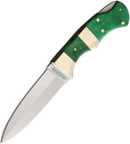 Rough Ryder Dagger Lockback Green Folding Knife + Black Nylon Belt Sheath 2000