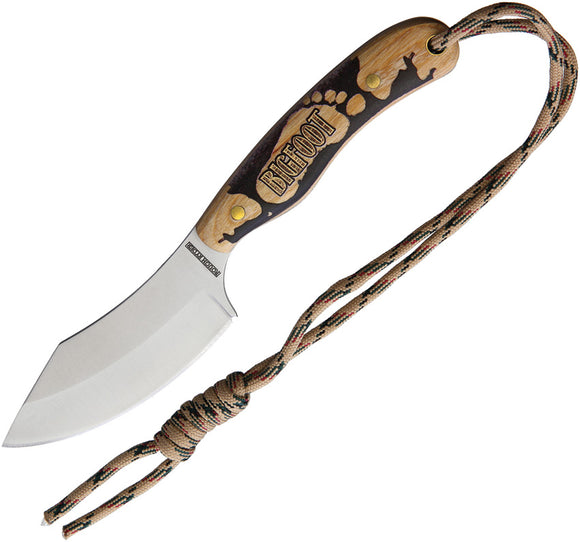 Rough Ryder Big Foot Hunter Wood Stainless Fixed Blade Knife w/ Belt Sheath 2174