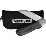 Rough Ryder APTA Pocket Knife Slip Joint Gray & Blue Micarta Folding VG-10 2285