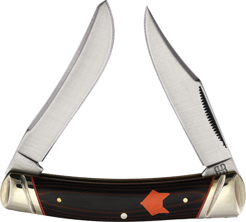 Rough Ryder Desert Fox Small Moose Orange & Black Micarta Folding